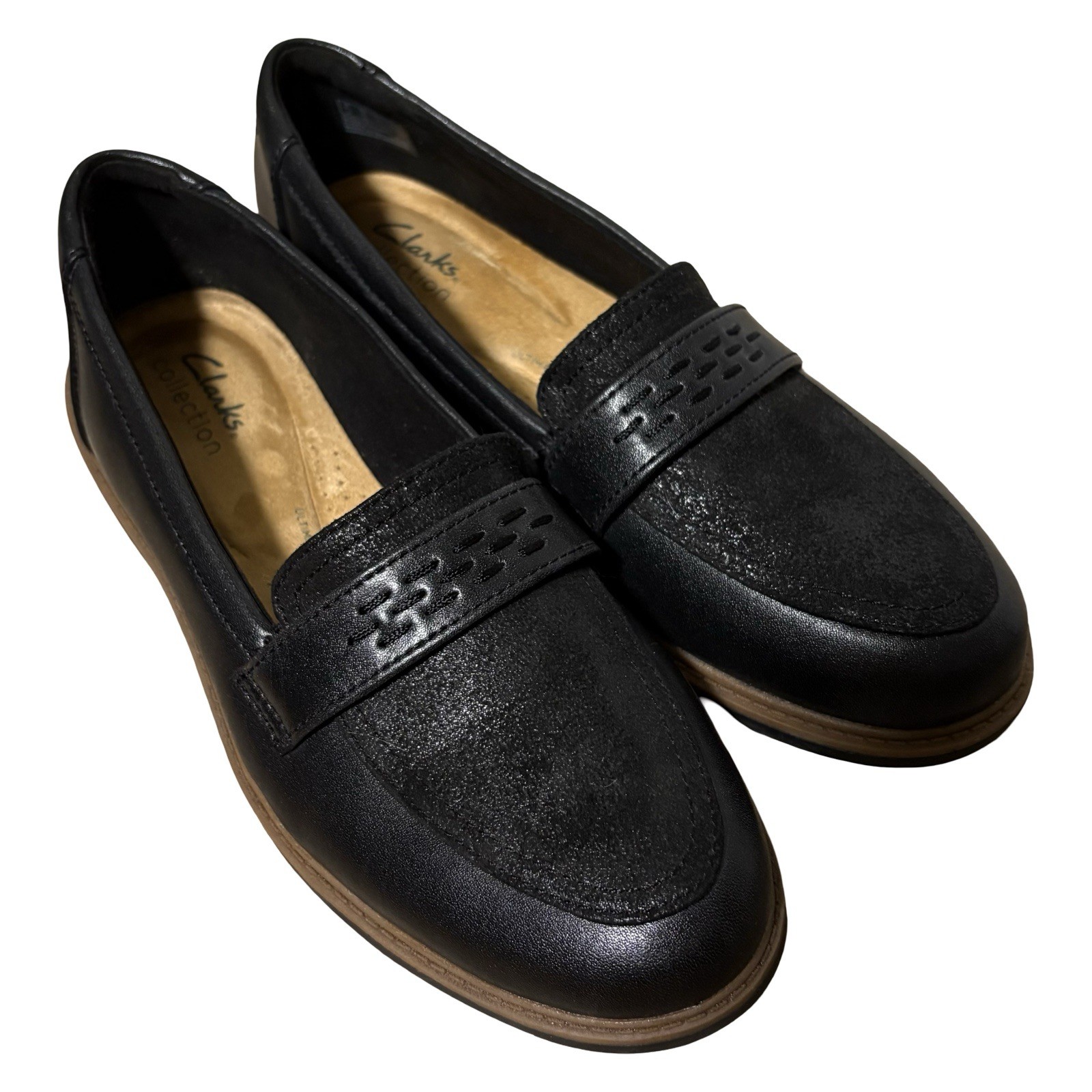 Clark’s 8 Leather Suede black Loafers Comfort