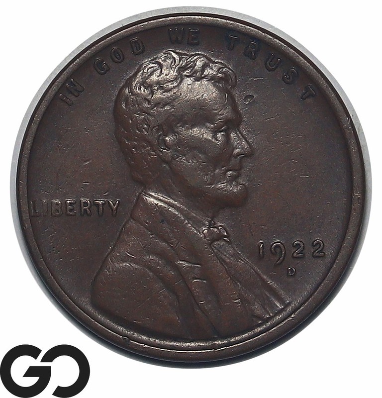 1922-D Lincoln Cent Wheat Penny, Better Denver Date, Choice XF++
