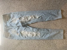 BoohooMAN Men's Ripped Skinny Jeans 30 x 32 Light Wash