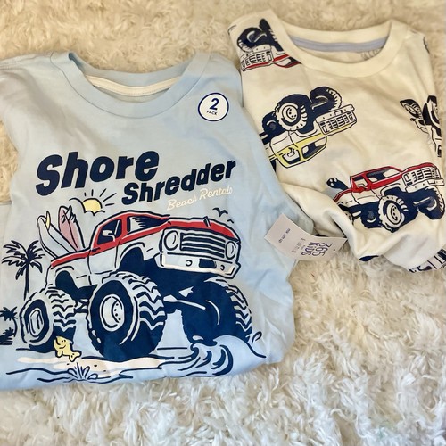 365 Kids by Garanimals Boys Monster Truck Graphic Tees, 2-Piece Size 6 - Afbeelding 1 van 5