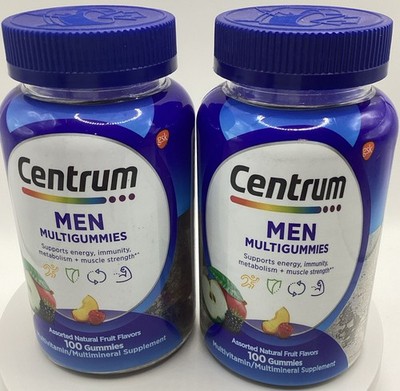 2X-Centrum Men Multigummies Assorted Natural Fruit Flavors 100 Gummies Exp 12/26