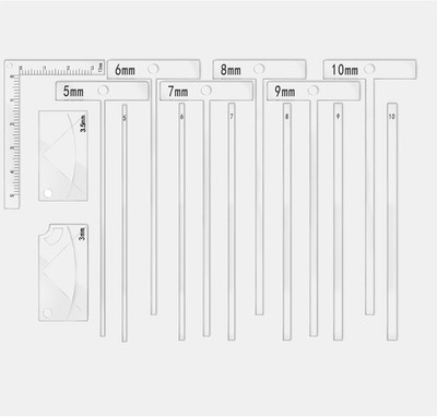 15-Piece Book Binding Ruler Set, Includes T-Shaped, Cutting Angle, and L Rulers,