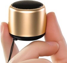 Best Mini Portable Bluetooth Speaker with HD Sound Bass Gold Smallest