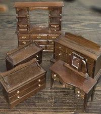 Dollhouse 5-pc LOT Concord Miniature cabinet, dresser, vanity, 2 changing tables