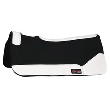 50HS Western Wool Felt Horse Saddle Pad W/ White Alligator Print Leather