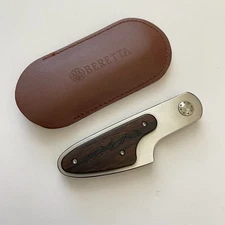 Beretta Bascula Wood Folding Knife 3" Satin Blade Medium