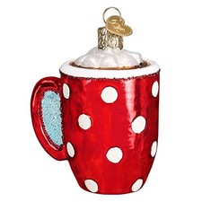 Old World Christmas Cup of Hot Cocoa Glass Tree Ornament 32310 FREE BOX New
