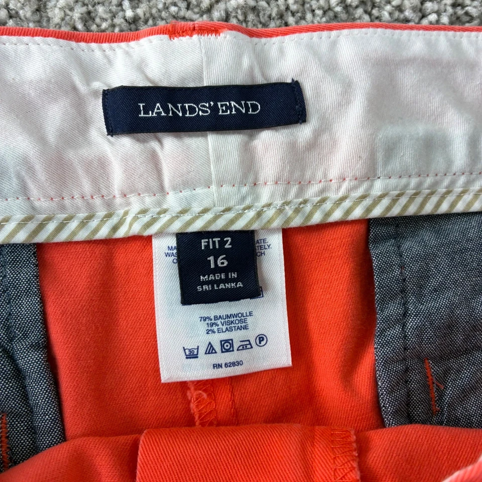 Pantalones Cortos Lands End Para Mujer Calce 2 Rojo Coral Mezcla de Algodón Talla 16 Informales Vacaciones Foto 2 de 4