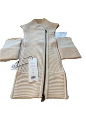 NWT VERONICA BEARD Ottoman Ivory Cream Ribbed Wool Dickey and Cuffs