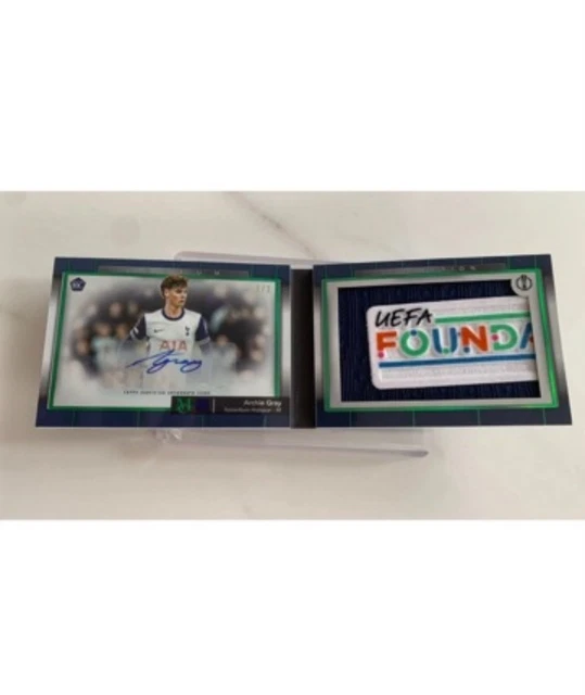 Archie Gray 1/1 Auto Patch Booklet, Topps Museum, Tottenham