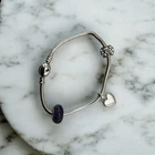 Chamilia  Sterling Silver Charm Bracelet 3 Charms