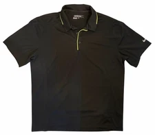 Nike Golf Tour Performance Men's Medium Black Polo with Neon Detail