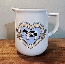 Vintage Say Moo Cow Milk Pitcher 6" Tall X 4.5" Wide