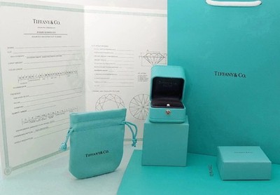 Tiffany & Co Engagement Ring Box + Outer Box + Pouch + Certificate + Folder +Bag