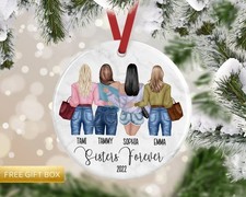 Sister Ornament, Sister Gift, Best Friend Ornament, Besties Ornament, Family ...