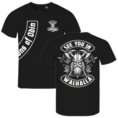 Herren T-Shirt Sons of Odin Patch See you in Walhalla nordische horde vikings