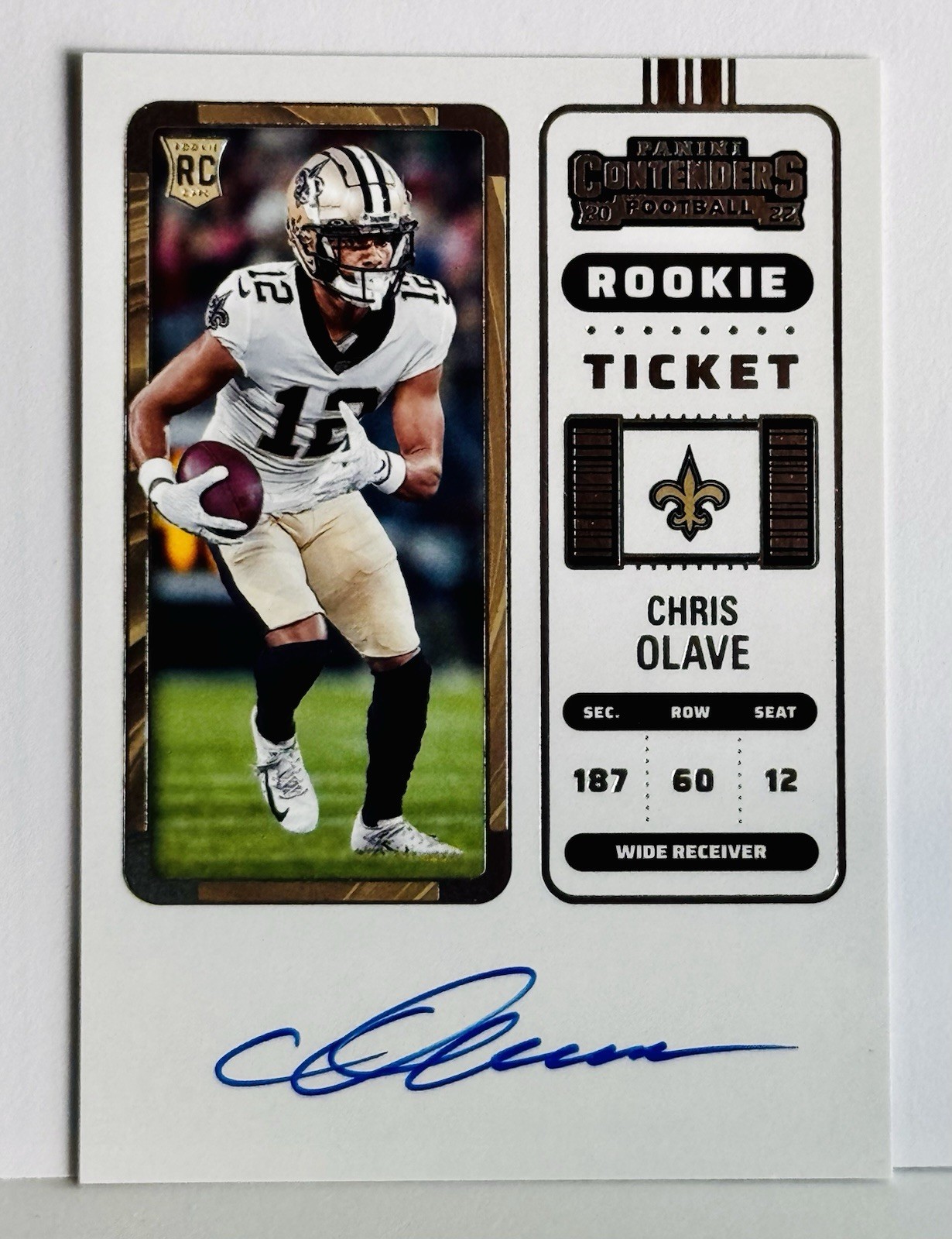 Chris Olave (RC) Rookie Ticket Auto - 2022 Contenders RPS #109 Saints