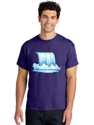 Waterfall-3 Mens Graphic Tee, 100% Cotton, Casual Summer Wear