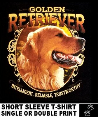 BEAUTIFUL LOYAL GOLDEN RETRIEVER SHOW DOG ART PRINTED ON SHORT SLEEVE SHIRT 707 