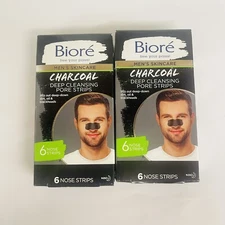 12 Strips Bioré Biore Men's Skincare Charcoal Deep Cleansing Pore Strips