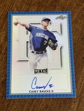 CASEY SAUCKE 2020 LEAF PERFECT GAME BLUE AUTOGRAPH #21/30 Virginia Cavaliers