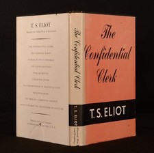 1954 The Confidential Clerk T. S. Eliot First American Edition Dustwrapper