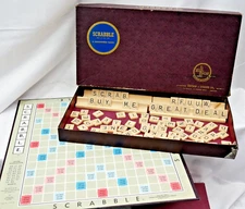 Vintage 1948 Scrabble Crossword Board Game- SelRiight Selchow-Righter Co.