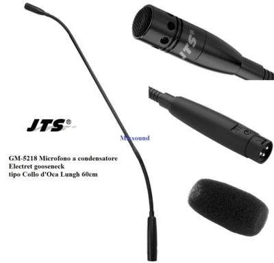 JTS GM-5218 Microfono a condensatore Electret gooseneck Collo d'Oca Lungh 60cm