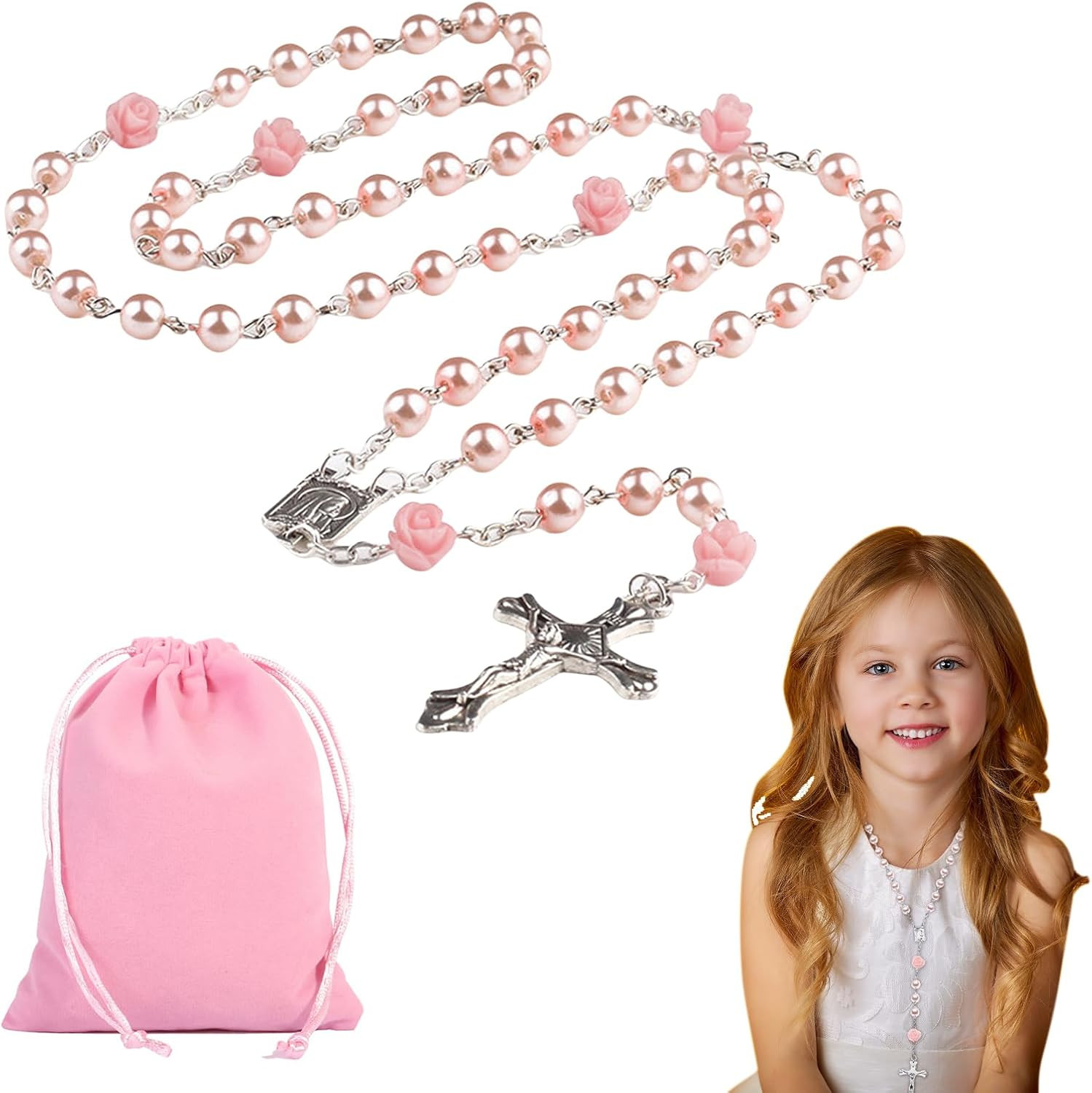 Rosenkranz Kette,Katholisch Auto Christliche Deko Armband Kreuzkette Gebetskette