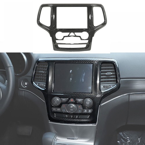 Carbon Fiber GPS Navigation Panel Trim Cover Frame For Grand Cherokee 2014-2018 - Picture 3 of 11