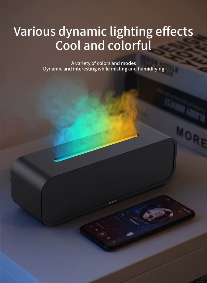LED Flammen Aroma Diffuser mit Fernbedienung – RGB, Timer, leise Luftbefeuchtung - Bild 2 von 4
