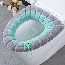 Juego de alfombrilla de inodoro universal suave cálida cubierta de asiento de inodoro con asa