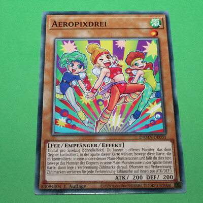 YuGiOh Playset 3x DAMA-DE031 Aeropixdrei Common (B17)