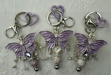 Hand made beaded key chains. Butterfly Bling. Gifts. Basket filler. Bag charm