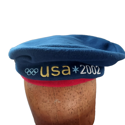 Beret Blue 2002 US USA Olympcs Roots Beret Hat Cap Summer Olympc