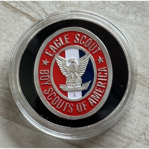 EAGLE SCOUT Challenge Coin with velvet presentation case - Picture 3 of 4