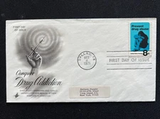 1438 Prevent Drug Adiction FDC Art Craft Oct 4 1971 Dallas TX