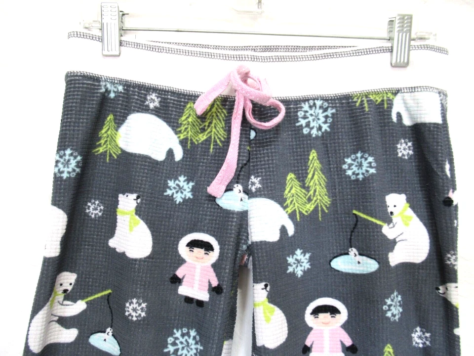 P.J. Parte inferior de pijama con estampado de oso polar esquimal gris talla pequeña Salvage Foto 2 de 4