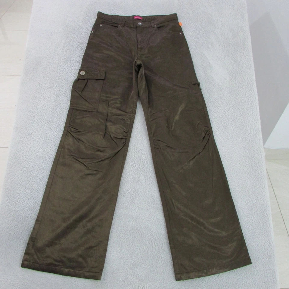 Pantalones Escada Niñas Adolescentes Talla 14 L30 Marrón Satinado Relajado Recto Carga Foto 2 de 4