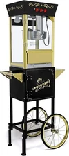 12 Oz Popcorn Machine Cart,850W Popcorn Maker Machine w/ Stainless-Steel Kettle