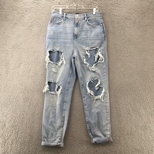 BDG Urban Outfitters Mom Ripped Jeans Womens 29 Blue Light Wash Denim High Rise