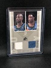 Kevin Garnett Terrell Brandon 2002-03 SP Game Used Authentic Fabrics Dual #d/100