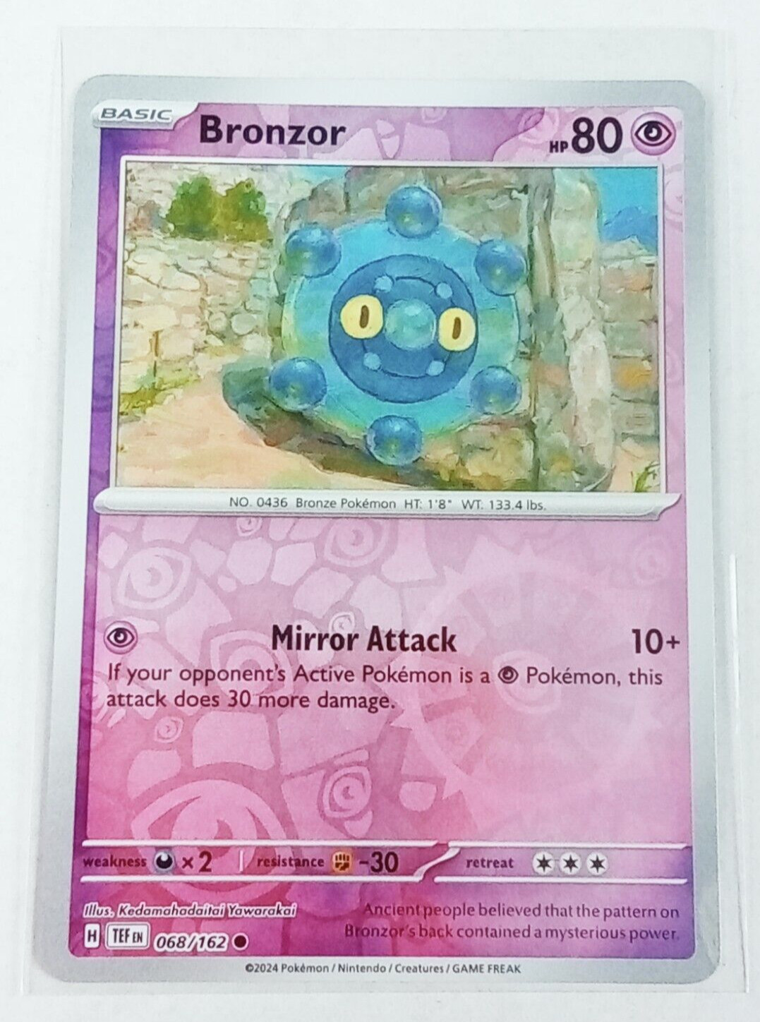 Bronzor 68/162 Temporal Forces Reverse Holo Pokémon Card 2024