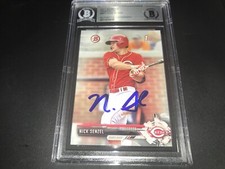 Nick Senzel Cincinnati Reds SIGNED 2017 BOWMAN BASE BECKETT CERTIFIED I