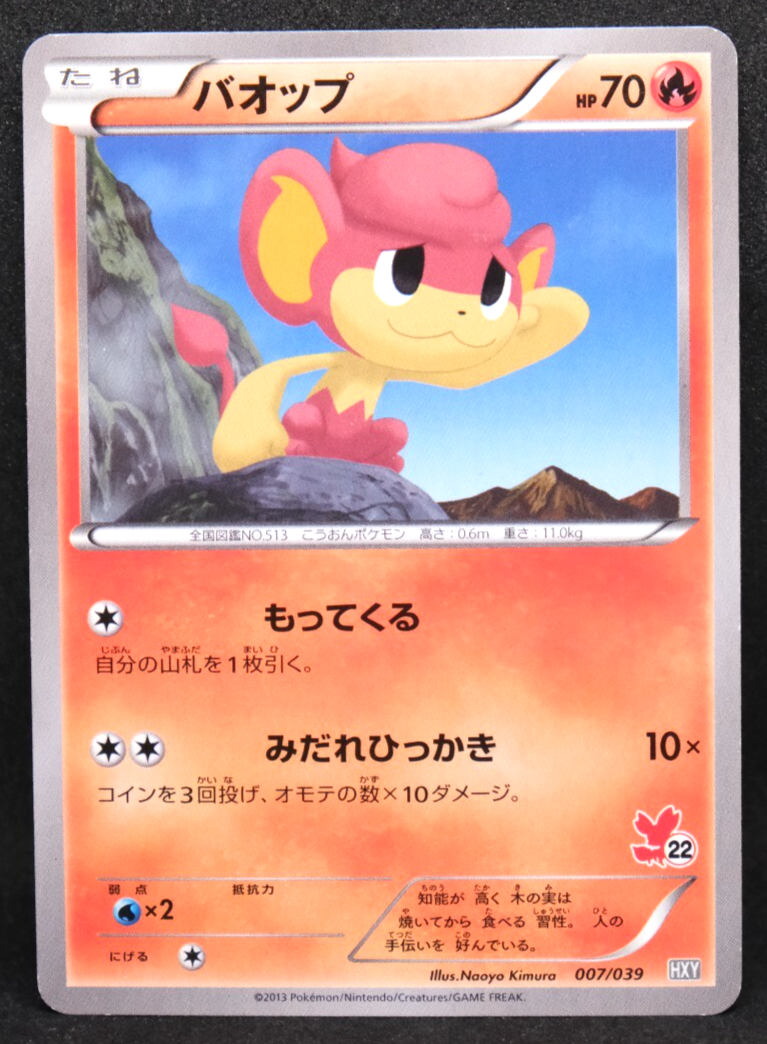 Pansear 2013 Vintage HXY 007/039 Nintendo Gamefreak Pokemon Card