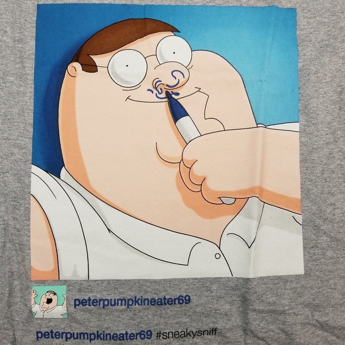 Family Guy Peter Pumpkin Eater 69 #Sneaky Sniff Men's Med T-shirt