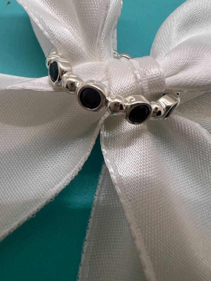 Anillo Tiffany & Co. Ziegfeld Espinela Negra Talla 8.75 Plata de Ley 925 Foto 2 de 4