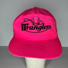 Vtg Wranglers B98 FM KRBB 98 FM Rdio Wichita Kansas Neon Pink Adjustable Hat