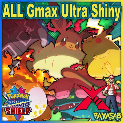 Pokemon 6IV Sword & Shield Gmax All 34 Bundle Ultra 🌟shiny🌟 Master Balls Home