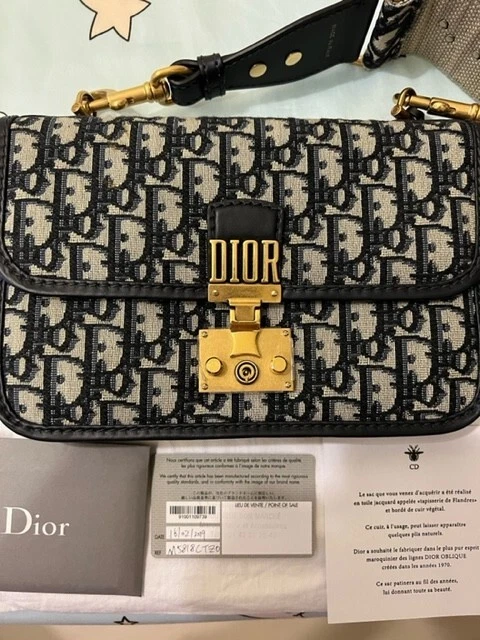 Saddle Bag with Strap Blue Dior Oblique Jacquard